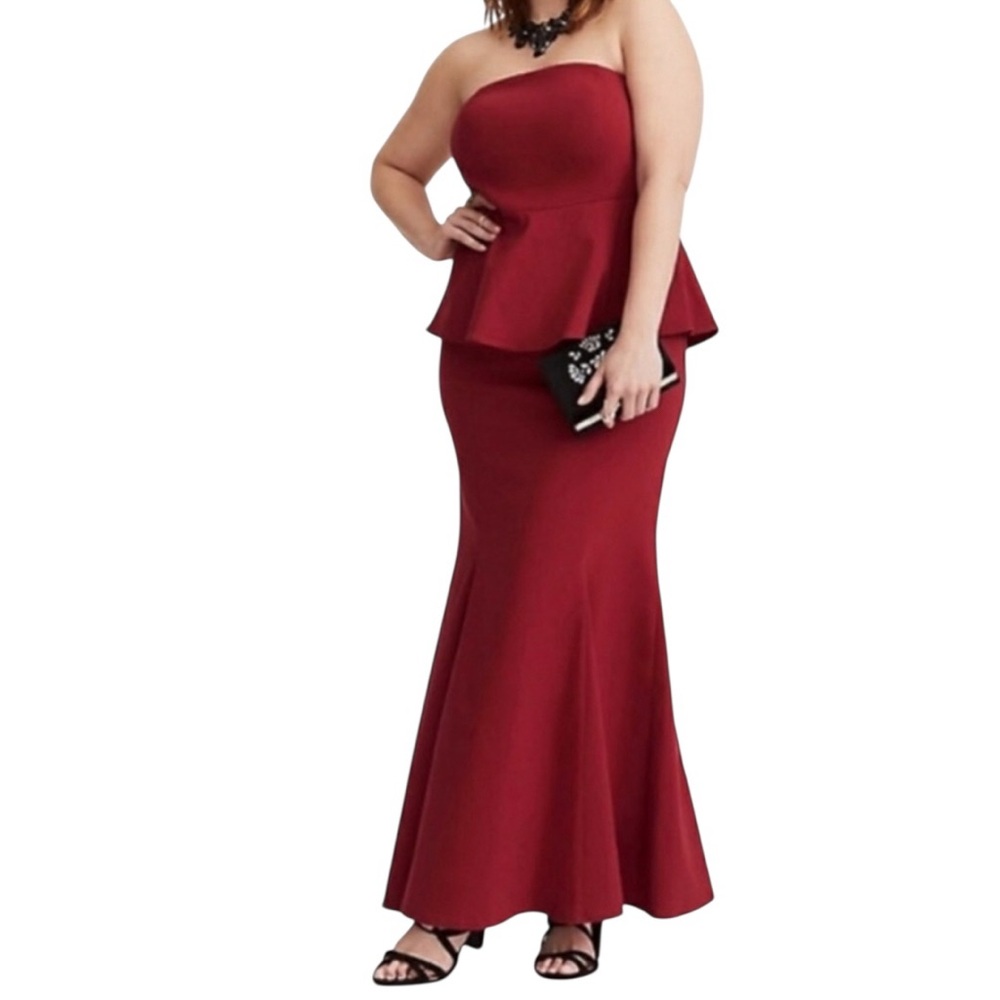 NWT Torrid Red Peplum Bengaline Gown